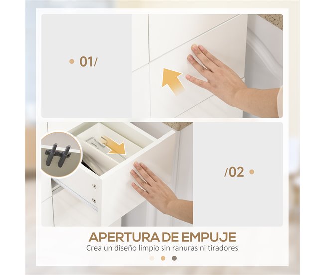 Alacena de Cocina MDF, Melamina de Madera HOMCOM, hogar - cocina Blanco
