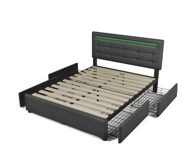 Camas de matrimonio 150x208 Gris