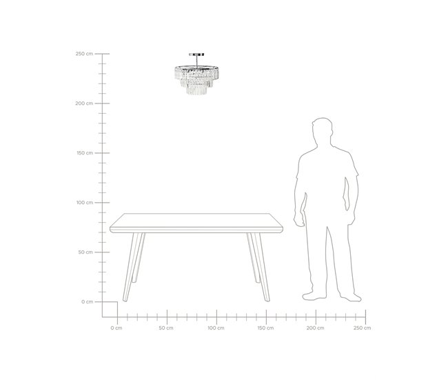 Beliani Lámpara colgante AMENEIRO Transparente