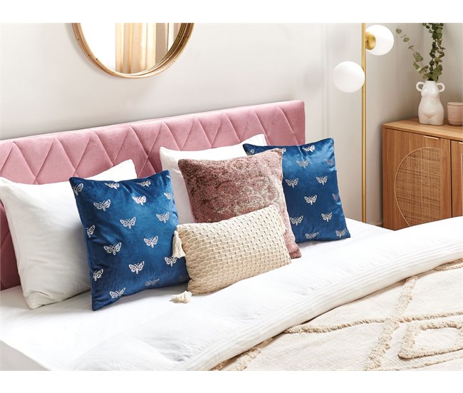 Beliani Cojín decorativo YUZURI 45x45 Azul Marino