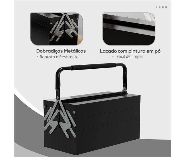 Caja de Herramientas Acero DURHAND Negro