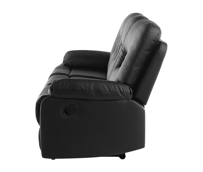 Beliani Sofá de 3 plazas Piel sintética BERGEN Marron