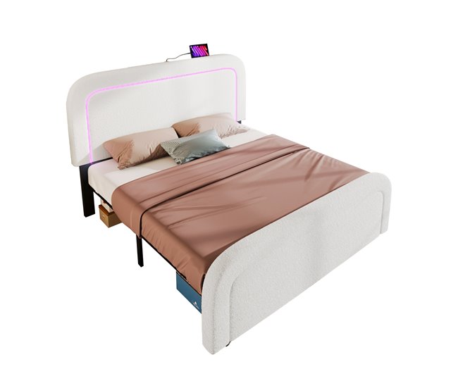 Camas de matrimonio 170x208 Blanco