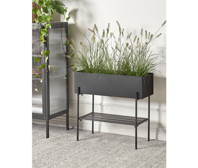 Beliani Maceta con patas VINCA Negro