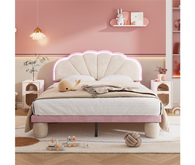 Cama infantil de terciopelo Rosa