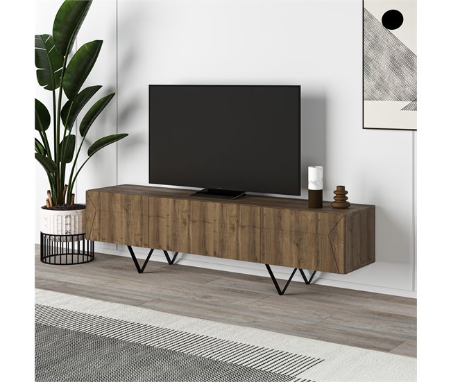 Mueble tv 3 puertas 160 cm GIACOMO Marron
