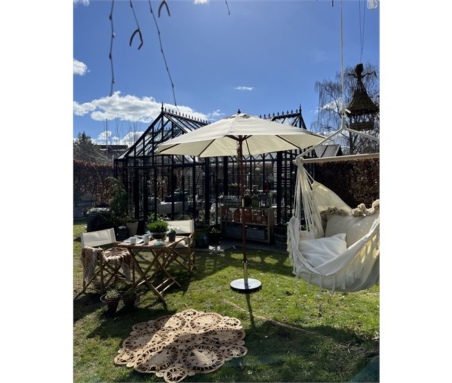 Beliani Silla de jardín MOLISE Blanco/ Beige