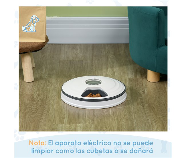 Alimentador Automático ABS, PS PawHut Blanco