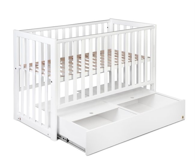 Cuna para bebé YappyDue con base regulable y cajón Blanco