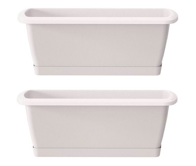 2x Jardinera Respana con soporte Blanco