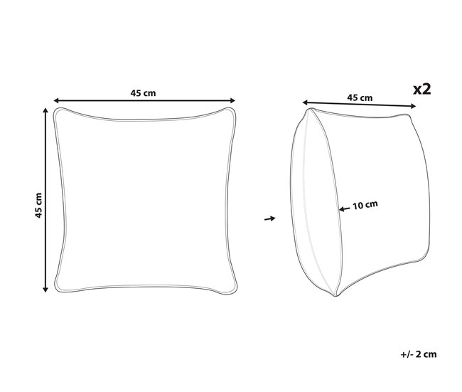 Beliani Cojín de jardín TORRETTA 45x45 Crema