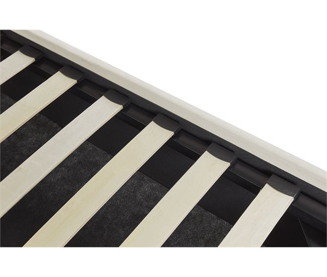 Beliani Cama con almacenaje Terciopelo VINCENNES 147x214 Blanco/ Beige