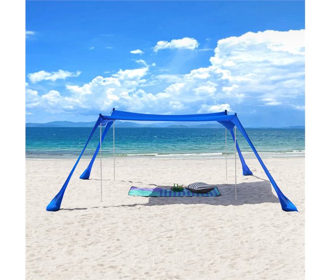 Tienda Carpas Para Playa Con Anclas De Bolsa SoBuy 400x400 Azul