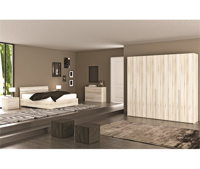 Armario BERGEN puertas batientes 240x238cm blanco Blanco Veta