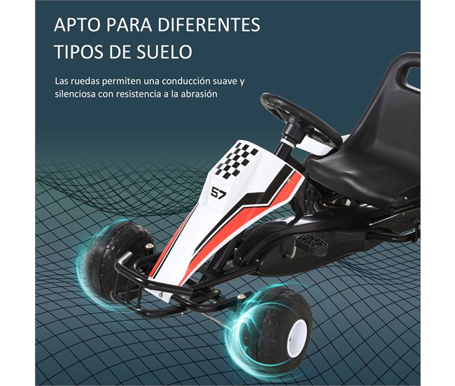 Go Kart a Pedales Infantil Metal y Plástico HOMCOM Multicolor