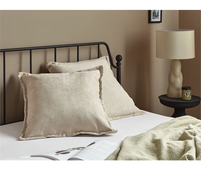 Beliani Cojín decorativo LAPSANA Beige