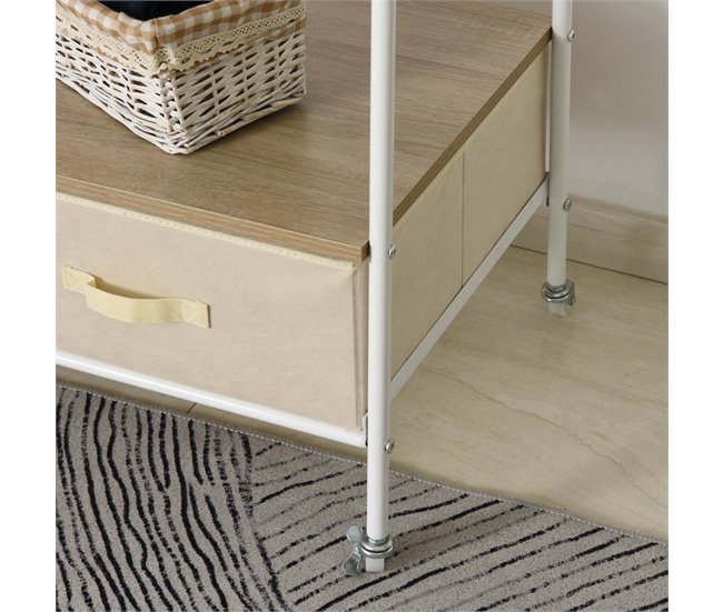 Perchero Metálico con Ruedas Acero HOMCOM Multicolor