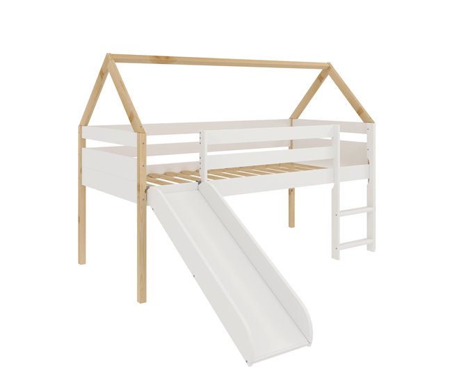 Cama casita tobogán Blanco
