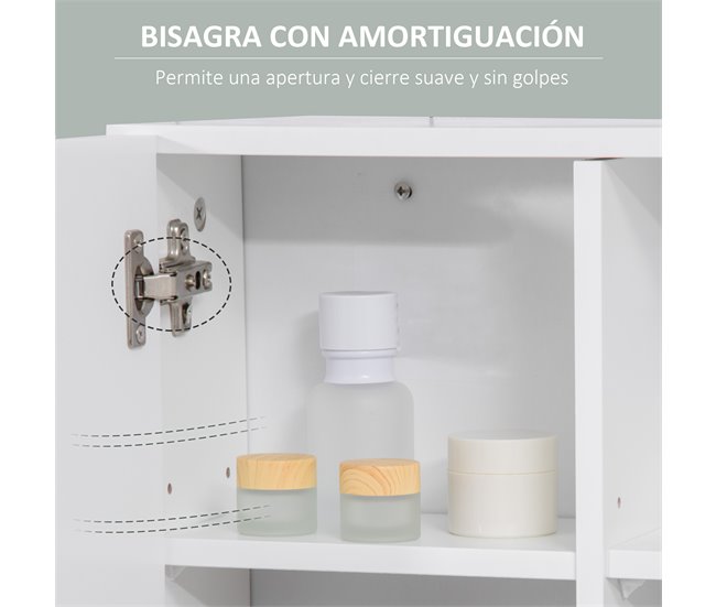 Armario con Espejo MDF, Vidrio kleankin, hogar - baño 54 Blanco