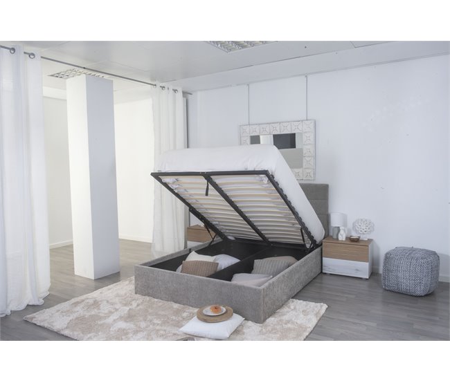 Cama abatible LUA II de color gris 140x190cm Gris