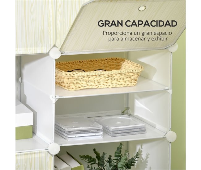 Armario Modular PP, Acero HOMCOM, hogar - muebles de dormitorio Natural/ Blanco
