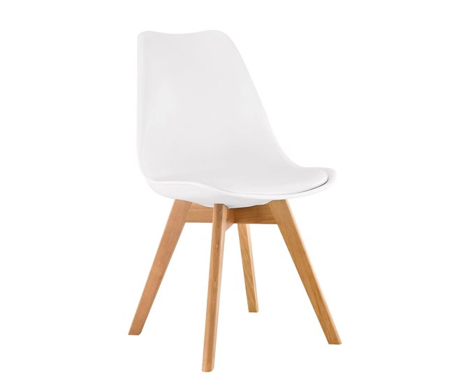 Pack Mesa Fija de Comedor o Cocina + 4 Sillas Nordic 138x80 Blanco/ Negro