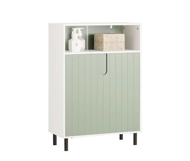Armario De Suelo Para Baño Con 2 Puertas BZR138-GR SoBuy Verde