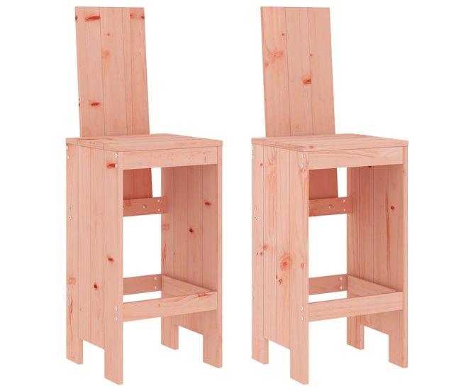 2 Taburetes altos de madera Blanco