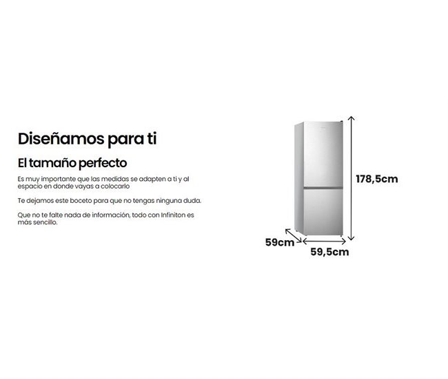 Frigorifico Combi Infiniton FGC-292C79XEY, 292 L Inox