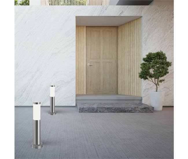 Forlight Koral (2 uds) Baliza Exterior para Jardín Plateado