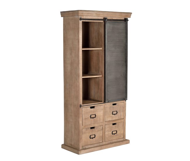 Estantería en madera de mango natural y detalles metal  .Giner y Colomer Marron