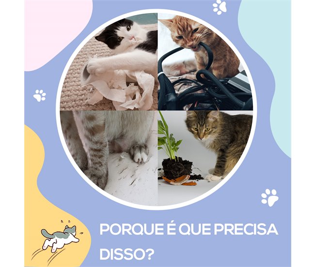 Túnel para Gatos Aglomerado de Madera, Franela, Sisal PawHut Gris