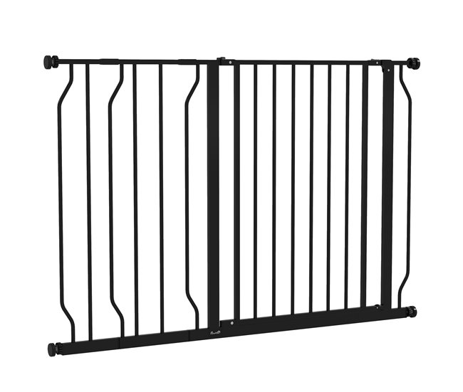 Barrera de Seguridad Acero, ABS PawHut Negro