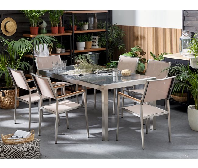 Beliani Conjunto de comedor GROSSETO Beige