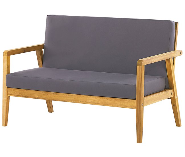 Beliani Conjunto longue Madera de acacia PALLANO Gris Oscuro
