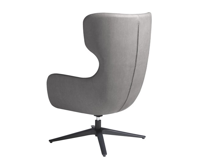 Sillón giratorio polipiel y acero Gris Oscuro