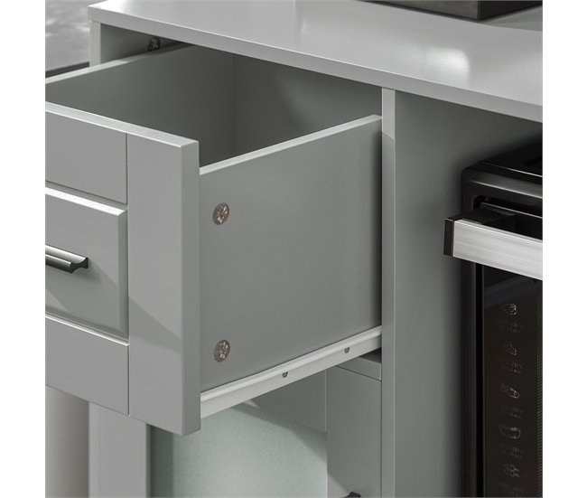 Aparador Cocina con Ruedas 3 Puertas y 1 cajón FSB78-HG SoBuy Gris Claro