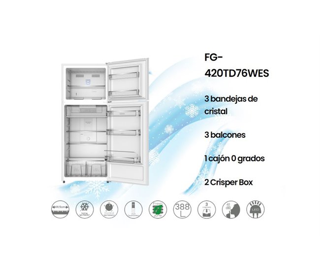 Frigorifico Dos Puertas Infiniton FG-420TD76WES, 388 l Blanco
