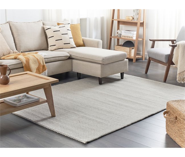 Beliani Alfombra de pelo corto KILIS 140x200 Gris Claro