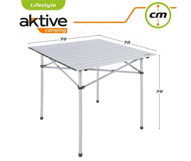 Mesa camping plegable de aluminio Aktive Camping Gris