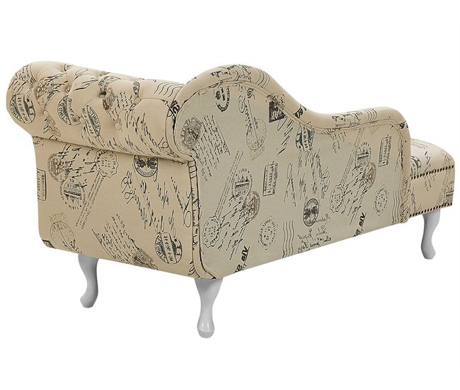 Beliani Chaise longue derecho Poliéster NIMES Beige