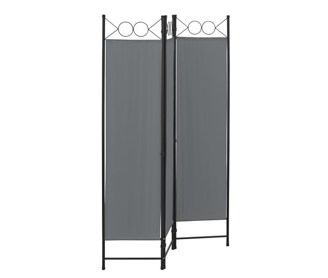 Biombo Separador de 3 Paneles Saragossa Gris Oscuro
