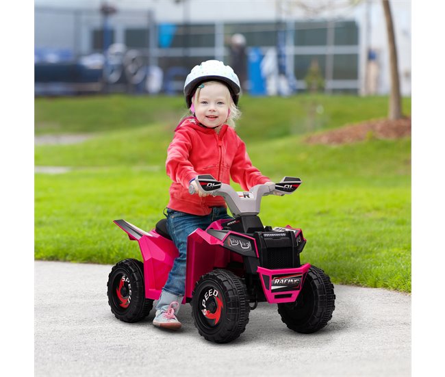 Quad Eléctrico PP, Metal HOMCOM Rosa
