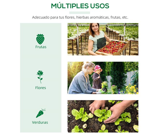 Invernadero de Terraza Acero, PE Outsunny Blanco