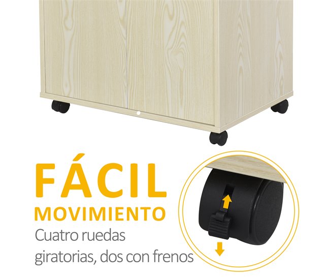 Aparador Auxiliar para Microondas Tablero de Partículas E1 HOMCOM 60 Blanco