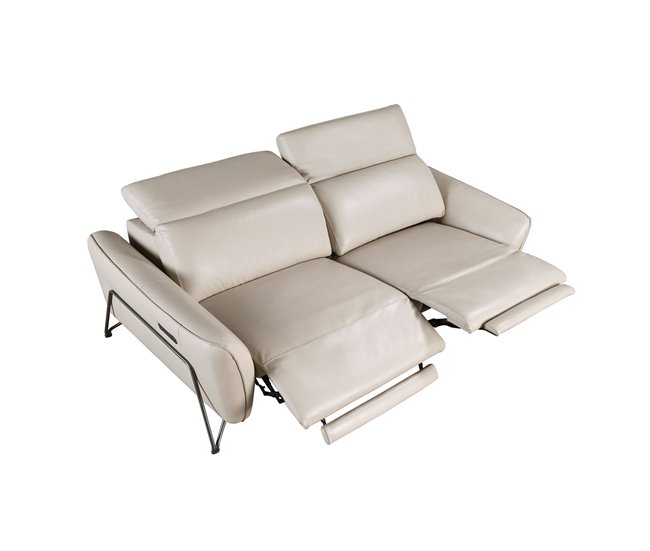ANGEL CERDA Sofá relax 3 plazas piel Arena