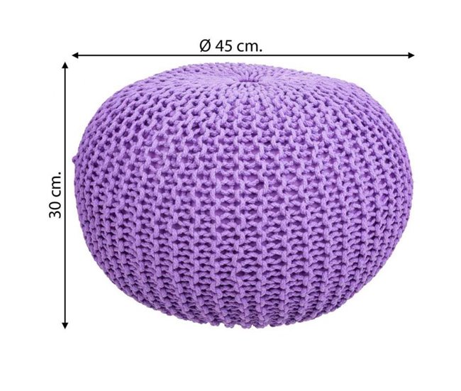 Puff de algodón trenzado Lila