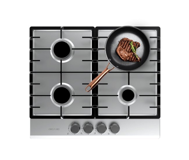 Cecotec Placa de gas Bolero Squad G 4200F Inox Negro