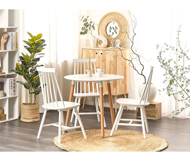 Beliani Mesa de comedor BOMA Blanco