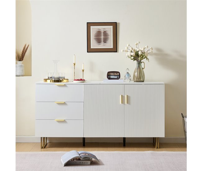 Aparador con 2 puertas y 3 cajónes Blanco